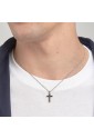 Collana Brosway Backlinere Catena Acciaio Crocefisso Smalto Nero Misura 48cm BBC07