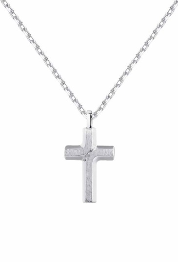 Collana Brosway Backlinere Catena Acciaio Lucido Satinato Crocefisso Misura 48cm BBC04