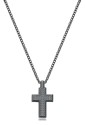 Collana Brosway Bullet Catena Acciaio Finitura Rutenio Lucido Sabbiato Crocefisso Misura 57cm BUL56