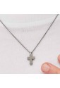 Collana Brosway Bullet Catena Acciaio Finitura Rutenio Lucido Sabbiato Crocefisso Misura 57cm BUL56