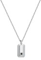 Collana Brosway Forge Catena Acciaio Pendente Tag Cristallo Nero Misura 48cm BGF01
