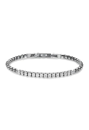 Bracciale Brosway Avantgarde Acciaio Maglia Veneziana Cristalli Bianchi Misura 21.5cm Uomo BVD28