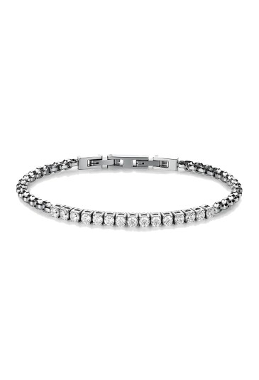 Bracciale Brosway Avantgarde Acciaio Maglia Veneziana Cristalli Bianchi Misura 21.5cm Uomo BVD28