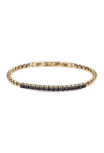 Bracciale Brosway Avantgarde Acciaio Gold Maglia Veneziana Cristalli Neri Misura 21.5cm Uomo BVD29
