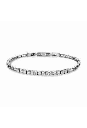 Bracciale Brosway Avantgarde Acciaio Maglia Veneziana Cristalli Bianchi Misura 20cm Uomo BVD30