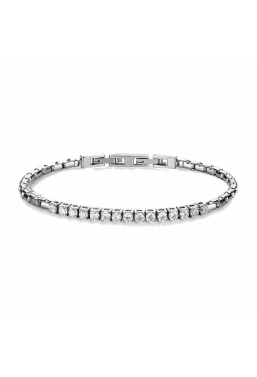 Bracciale Brosway Avantgarde Acciaio Maglia Veneziana Cristalli Bianchi Misura 20cm Uomo BVD30