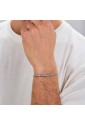 Bracciale Brosway Avantgarde Acciaio Maglia Veneziana Cristalli Bianchi Misura 20cm Uomo BVD30