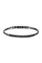 Bracciale Brosway Avantgarde Acciaio Finitura Rutenio Maglia Veneziana Cristalli Neri Misura 20cm Uomo BVD31