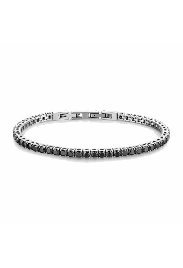 Bracciale Brosway Avantgarde Tennis Cubic Zirconia Neri Acciaio Misura 20cm Uomo BVD33