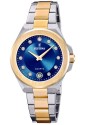 Orologio Festina Solo Tempo Datario QuadranteBlu Cristalli Bianchi Acciaio Gold Donna F20702/3