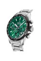 Orologio Festina Cronografo Quadrante Verde Datario Ghiera Nera Cinturino Acciaio Uomo F20560/4