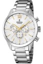 Orologio Festina Cronografo Quadrante Bianco Datario Index Gold Cinturino Acciaio Uomo F20343/1