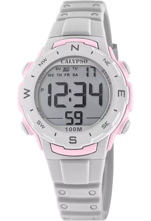 Orologio Calypso Digitale Rosa Grigio 10ATM K5801/1