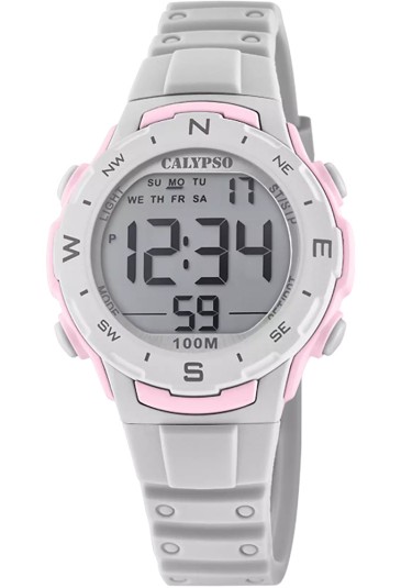 Orologio Calypso Digitale Rosa Grigio 10ATM K5801/1