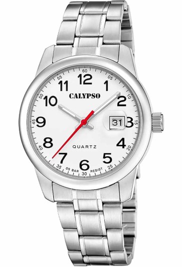 Orologio Calypso Solo Tempo Datario 5ATM Quadrante Bianco Uomo K5872/1