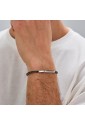 Bracciale Brosway Avantgarde Tennis Cubic Zirconia Neri Placchetta Centrale Acciaio Misura 20cm Uomo BVD36