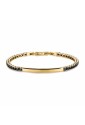 Bracciale Brosway Avantgarde Tennis Cubic Zirconia Neri Placchetta Centrale Acciaio Gold Misura 20cm Uomo BVD37