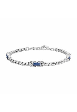 Bracciale Ceramica Blu Luca Barra Acciaio Anallergico Uomo BA1785