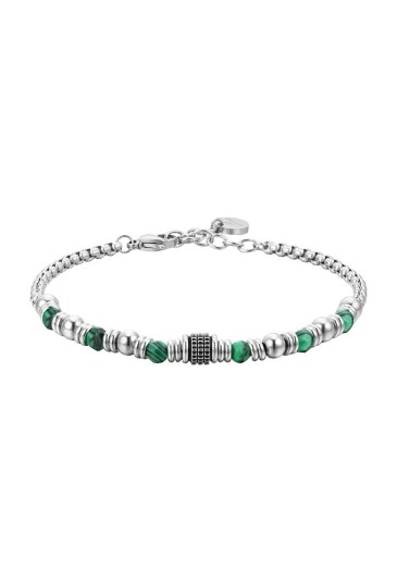 Bracciale Uomo Malachite Luca Barra Acciaio Anallergico BA1700
