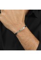 Bracciale Ceramica Nera Cristalli Black Luca Barra Acciaio Anallergico Uomo BA1675