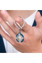 Portachiavi Rosa Dei Venti Smalto Blu Acciaio Anallergico Luca Barra PK300