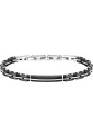 Bracciale Sector Acciaio Ceramica Nera Targa Centrale Uomo SAFR53