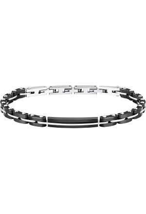 Bracciale Sector Acciaio Ceramica Nera Targa Centrale Uomo SAFR53