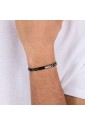 Bracciale Sector Acciaio Ceramica Nera Targa Centrale Uomo SAFR53