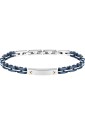 Bracciale Sector Acciaio Ceramica Blu Targa Centrale Uomo SAFR55