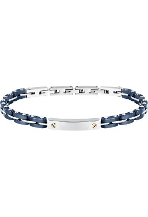 Bracciale Sector Acciaio Ceramica Blu Targa Centrale Uomo SAFR55