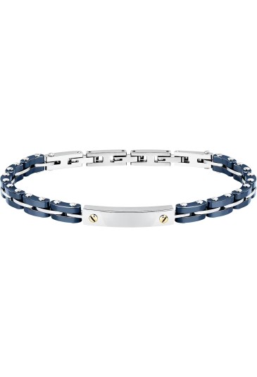 Bracciale Sector Acciaio Ceramica Blu Targa Centrale Lunghezza 22cm Uomo SAFR55