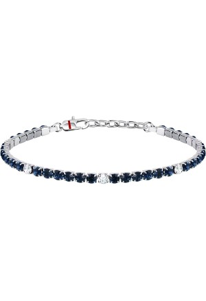 Bracciale Sector Tennis Zirconi Blu White Misura 22 cm Acciaio Uomo SANN53