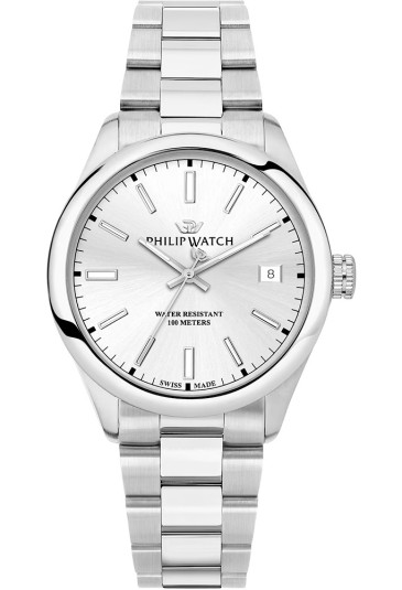 Orologio Philip Watch Caribe Urban 39mm Solo Tempo Quadrante Silver Uomo R8253227004