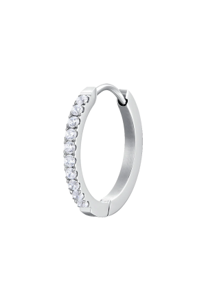 Mono Orecchino Cristalli Bianchi Acciaio Anallergico Luca Barra OK1458