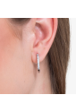 Mono Orecchino Cerchio Cristalli Bianchi Acciaio Anallergico Luca Barra OK1458