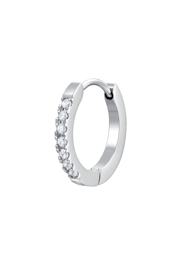 Mono Orecchino Cristalli Bianchi Acciaio Anallergico Luca Barra OK1457