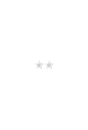 Orecchini A Lobo Stella Cristallo Bianco Acciaio Anallergico Luca Barra JO120