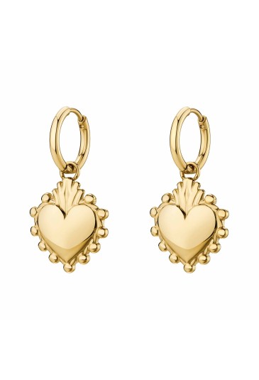Orecchini Brosway Chakra Cerchio Pendente Forma Cuore Significato Amore Istinto Sogno Acciaio Gold BHKE197