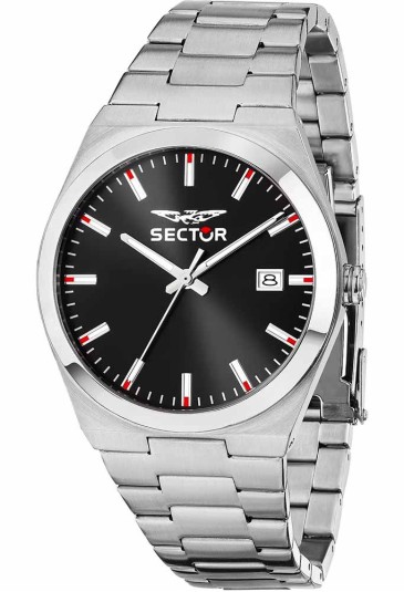 Orologio Sector Modello C300 Solo Tempo Datario Quadrante Nero Acciaio Misura 40 mm Uomo R3253301001