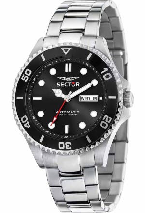 Orologio Sector Modello 230 Automatico Solo Tempo Datario Quadrante Nero Acciaio Misura 43 mm Uomo R3223161021