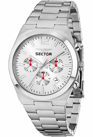 Orologio Sector Modello C300 Cronografo Crono Datario Quadrante Silver Acciaio Misura 42 mm Uomo R3273301004