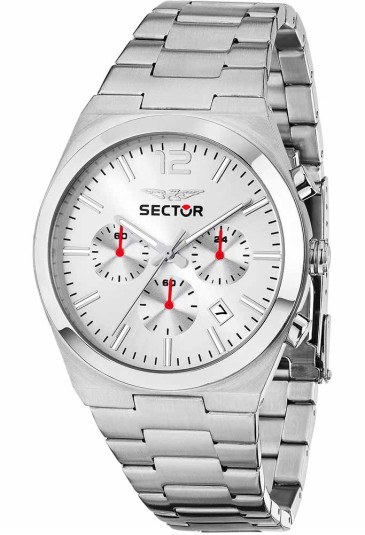 Orologio Sector Modello C300 Cronografo Crono Datario Quadrante Silver Acciaio Misura 42 mm Uomo R3273301004