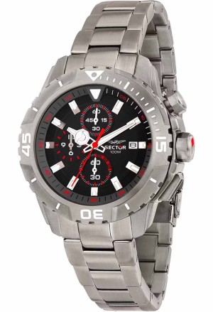 Orologio Sector Modello Legend Cronografo Crono Titanio Datario Quadrante Nero Misura 43 mm Uomo R3273735006