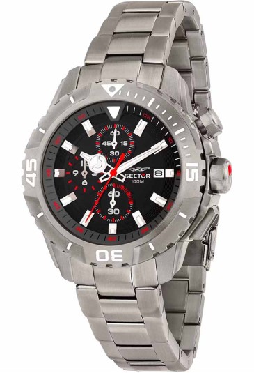 Orologio Sector Modello Legend Cronografo Crono Titanio Datario Quadrante Nero Misura 43 mm Uomo R3273735006