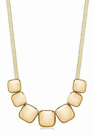 Collana Girocollo Brosway Duse Con Pendente Squadrato Acciaio Gold BUE04