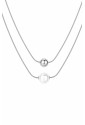 Collana Girocollo Brosway Perfect Doppio Filo Pendente Sfera Perla In Conchiglia Acciaio BPC46