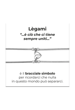 Bracciale Doppio Lui E Lei Collezione Legami Cuore Calamitato Acciaio Anallergico Luca Barra BK2945
