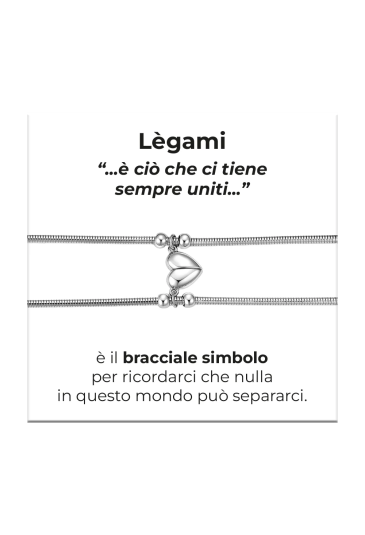 Bracciale Doppio Lui E Lei Collezione Legami Cuore Calamitato Acciaio Anallergico Luca Barra BK2945