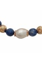 Bracciale Sodalite Blu Perla Barocca Naturale Sfere Argento Rosa Pezzo Unico Fantasia Monile 42YB8FM