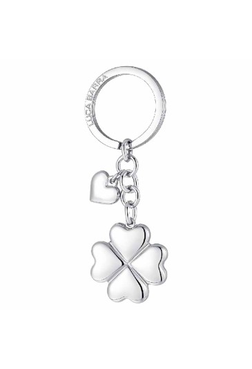 Portachiavi Quadrifoglio Charm Cuore Acciaio Luca Barra PK302